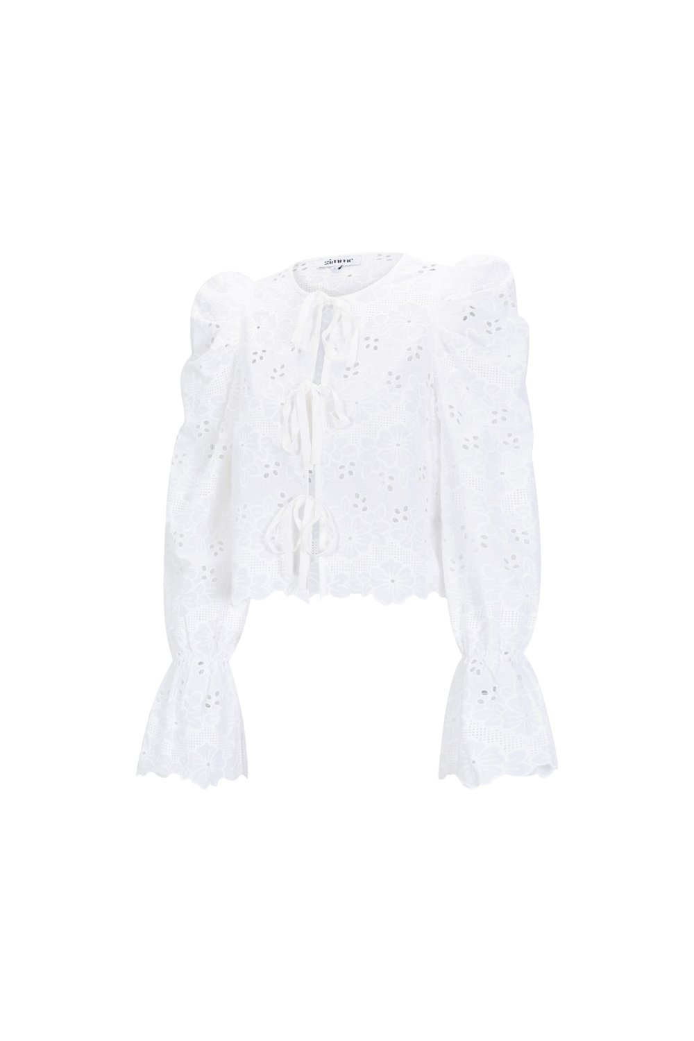 Cotton Woven Women's Long Sleeve Top Casual Cutout h5Picture2