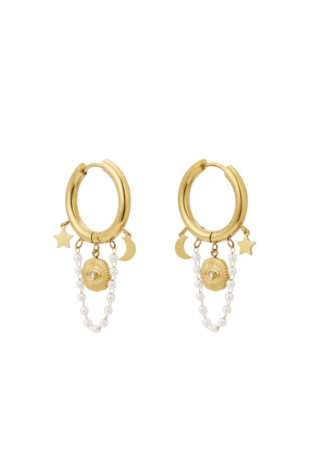 Pearl moon earrings 