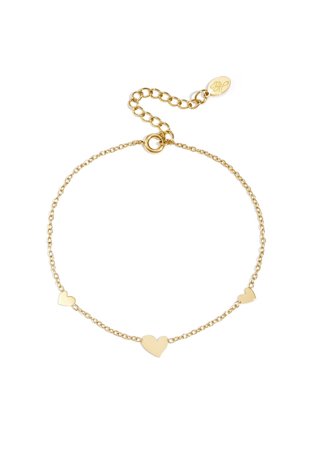 Classic bracelet with hearts - stainless steel 