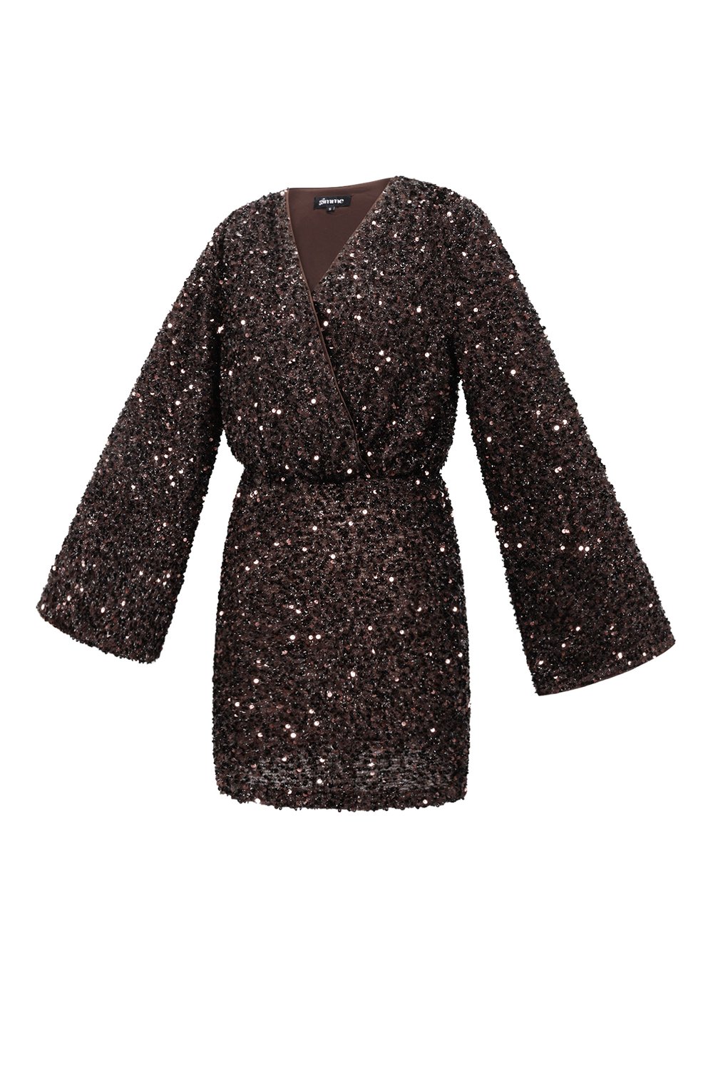 Tessuto Fibra di Poliestere Abito Mini Donna Elegante Paillettes Autunno/Inverno h5Immagine2