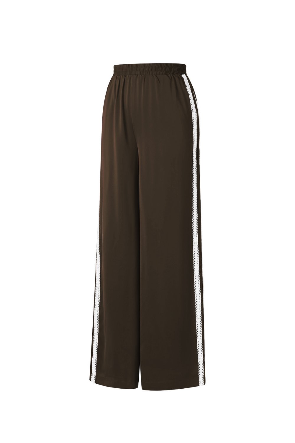 Gewebte Polyesterfaser Damen Gerade Hose Sportlich Farbkontrast h5Bild2