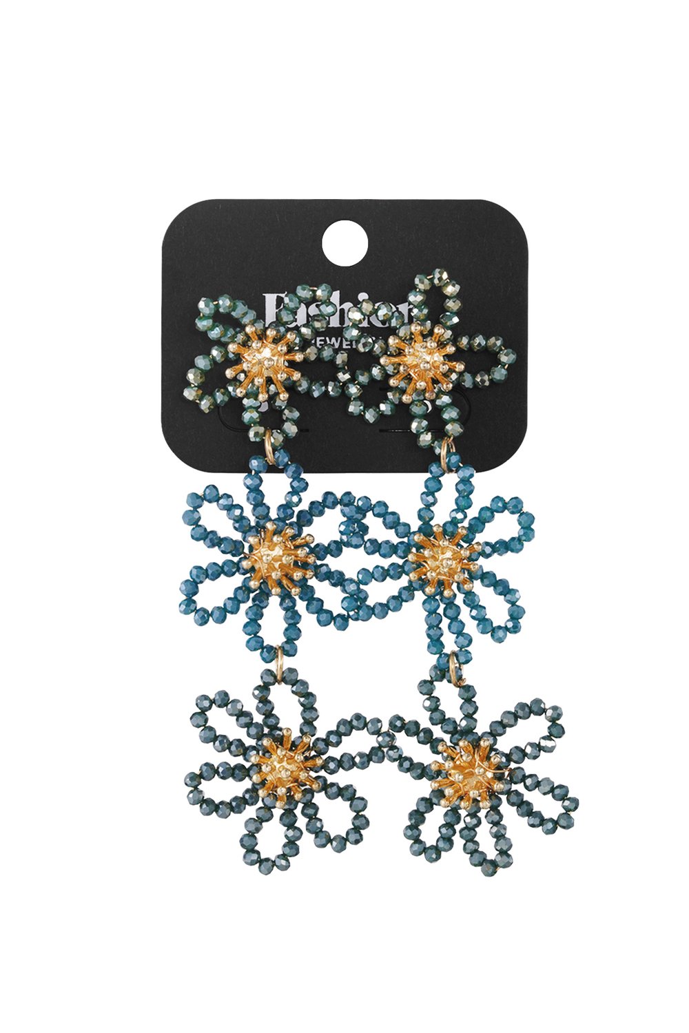 Boucles d’oreilles de déclaration de fête de fleurs - orange/violet h5Image3