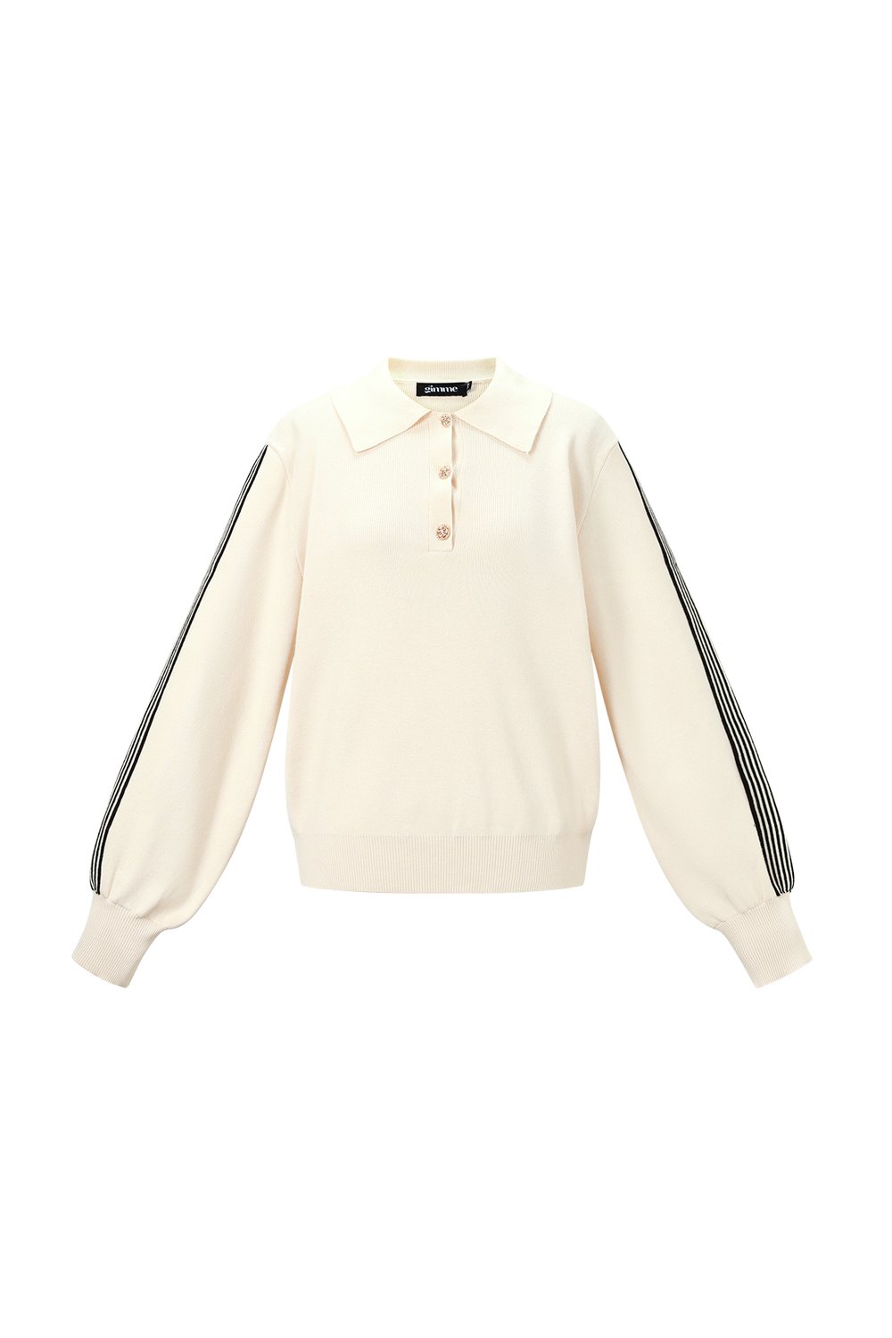 Knitted sweater with stripes