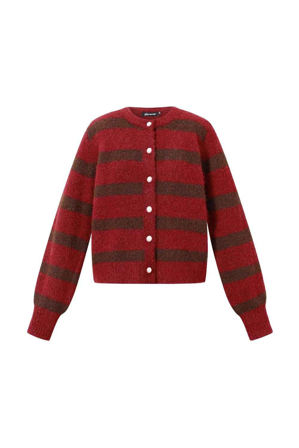 Knitted Polyester Fiber Women's Cardigan Casual Stripes