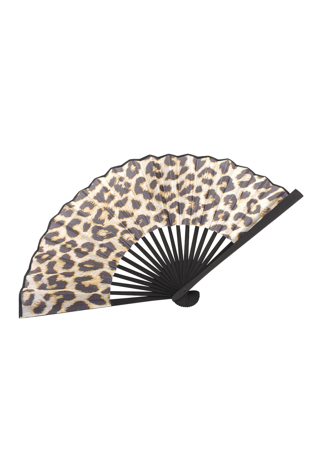 Leopard Print Folding Fan 