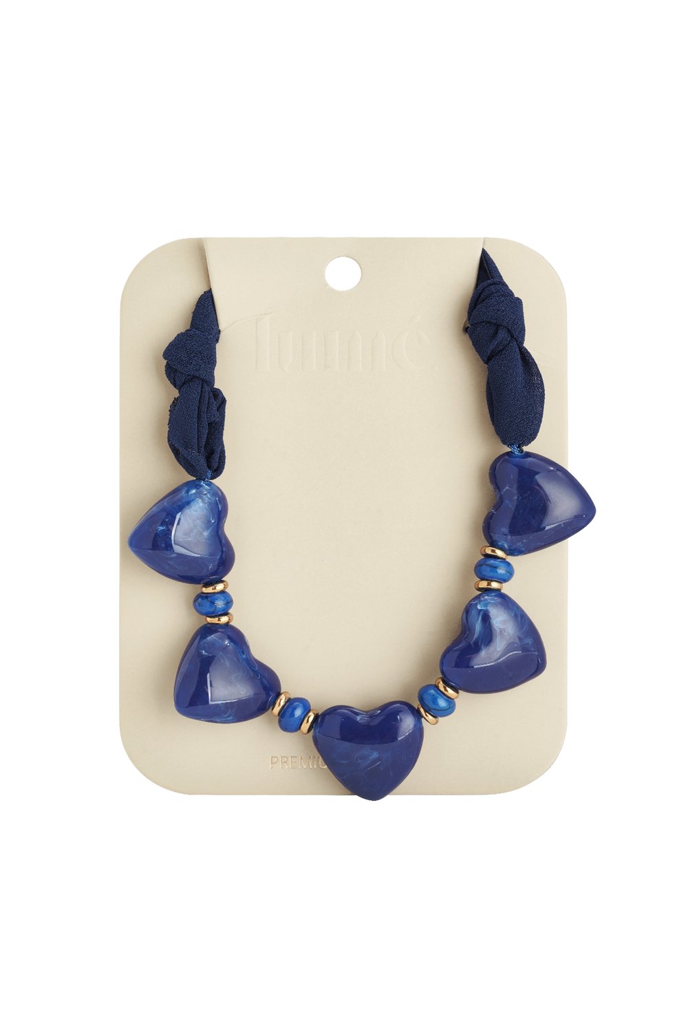 Fabric necklace with heart beads h5Picture4