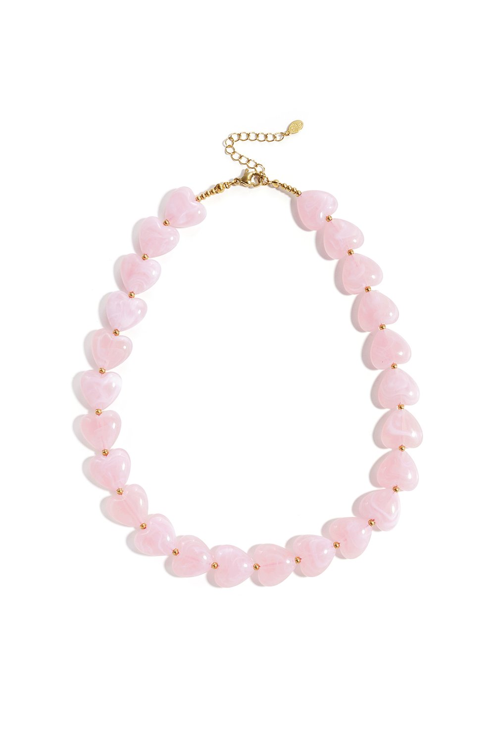 Necklace with heart-shaped beads