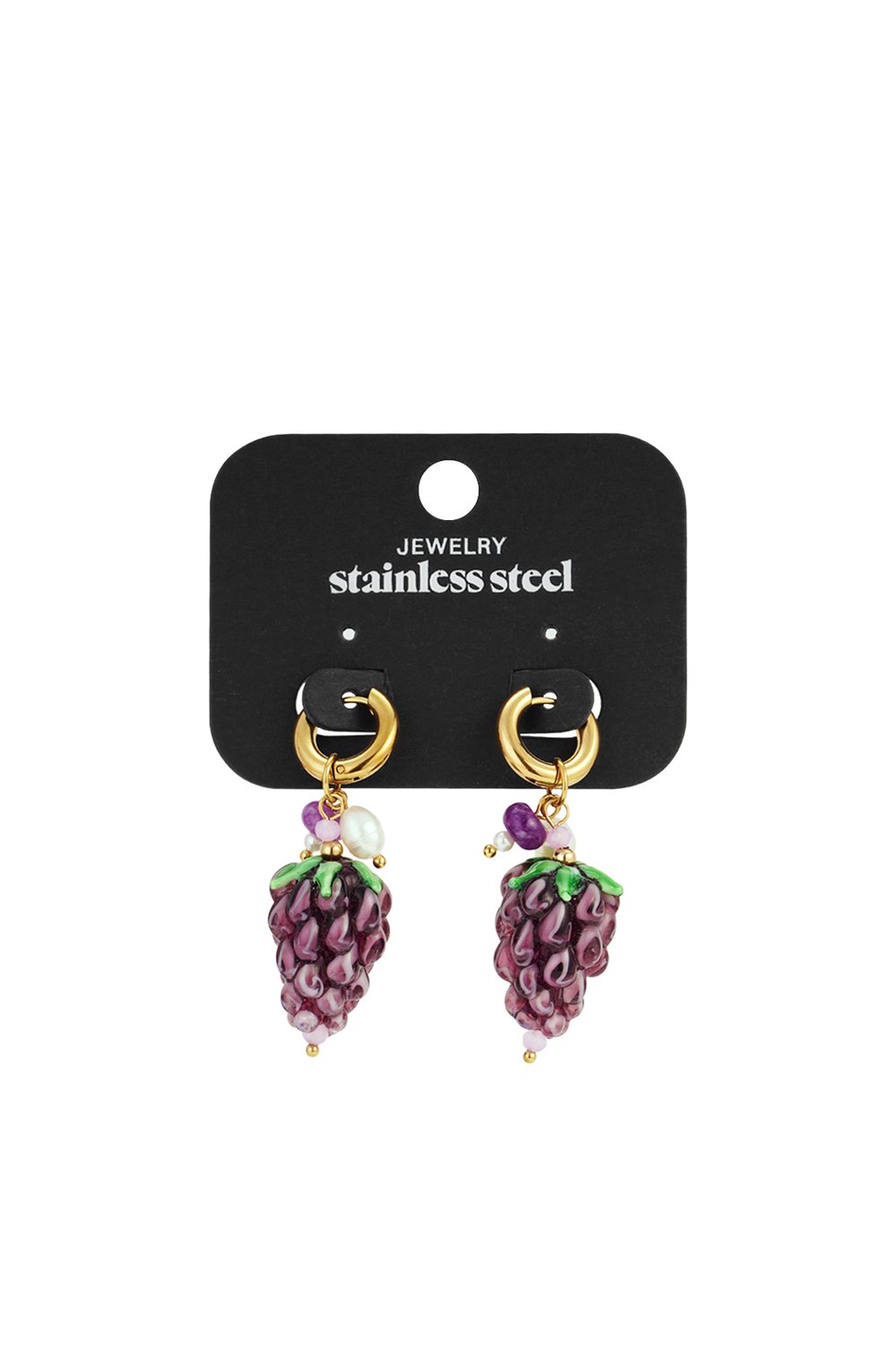 Oorbellen van roestvrij staal met druppelvorm, fruit, casual, dagelijks, eenvoudig, serie, damessieraden Afbeelding5