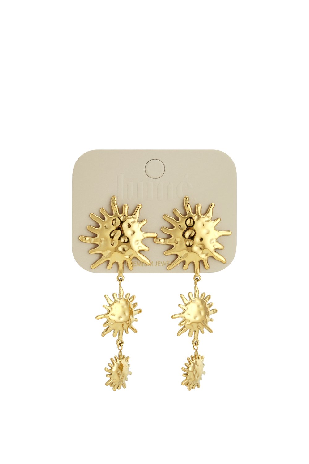 Orecchini pendenti in acciaio inossidabile, stile casual, semplici, da donna, serie Sun h5Immagine5