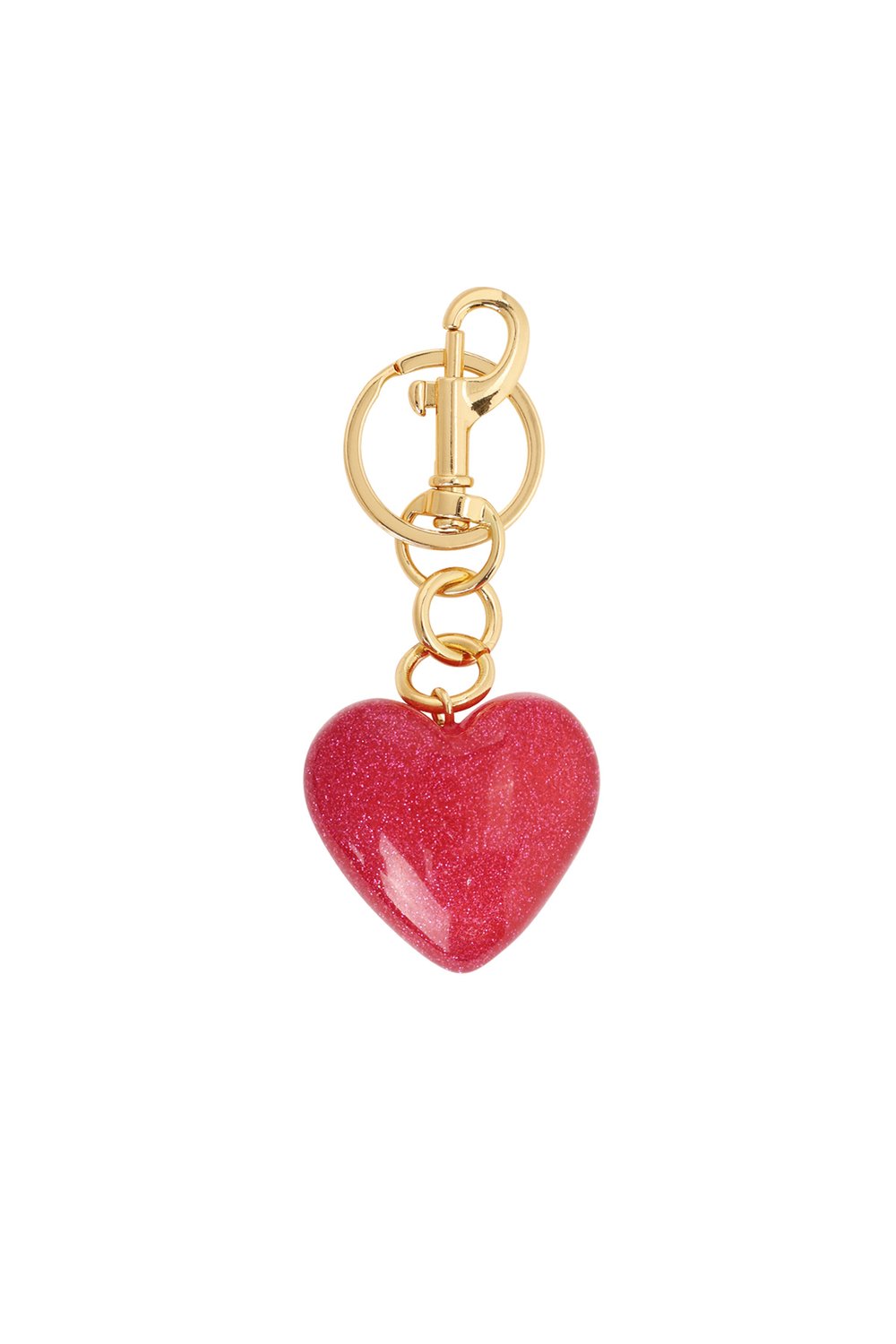 Glitter Heart Bag Charm 
