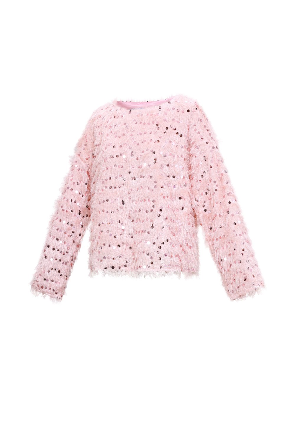 Geweven Polyestervezel Vrouwen Lange Mouw Top Elegante Pailletten h5Afbeelding2