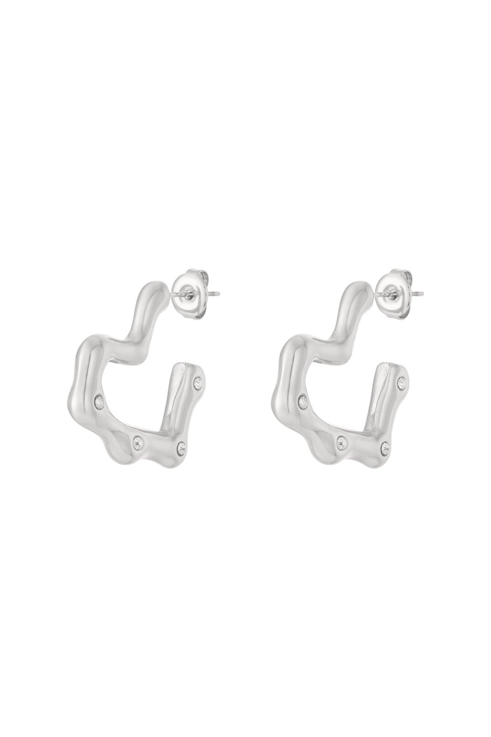 Stainless Steel Hoop Earrings Heart Daily Daily Women's jewelry h5Picture3