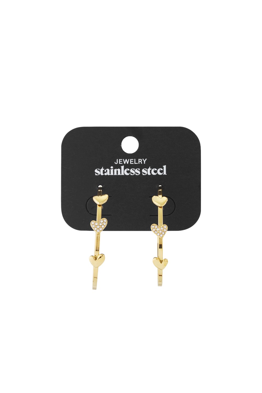 Lovely hoop earrings with 3 hearts h5Picture4