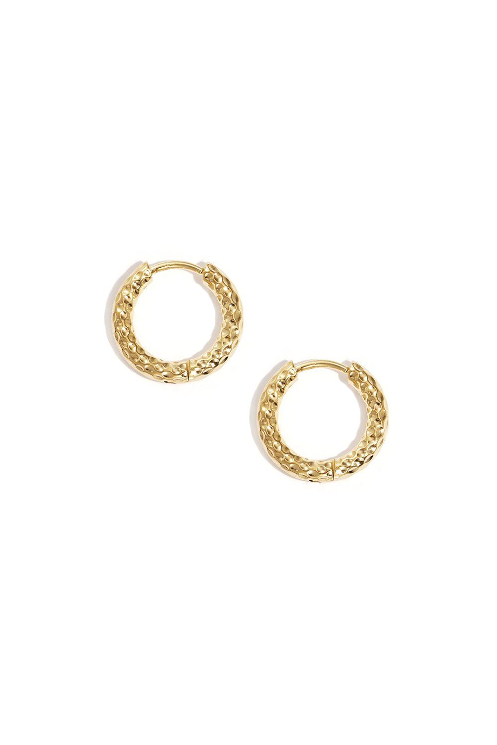 Ohrringe mit geätztem Detail – Goldfarbe - Goldfarbefarbe