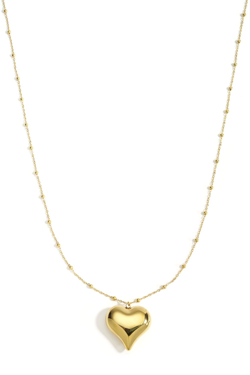 Collares largos de acero inoxidable con forma de corazón, estilo casual, diario, serie sencilla, joyería para mujer. 