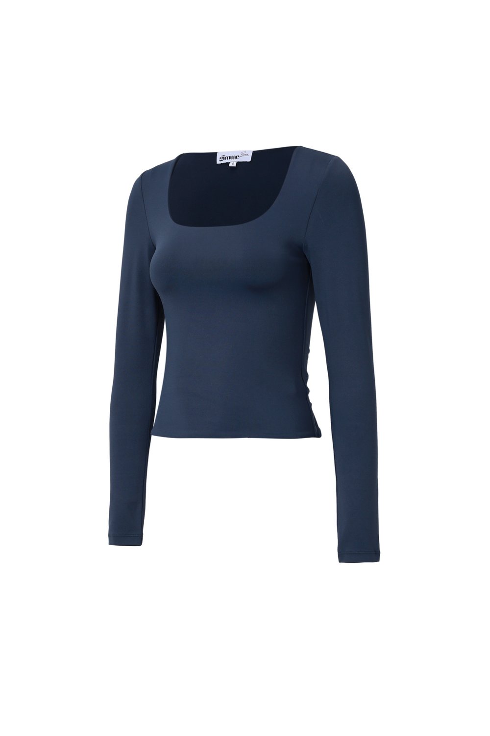 Maglia in Nylon Intrecciato Donna Maniche Lunghe Base Colore Puro Immagine2