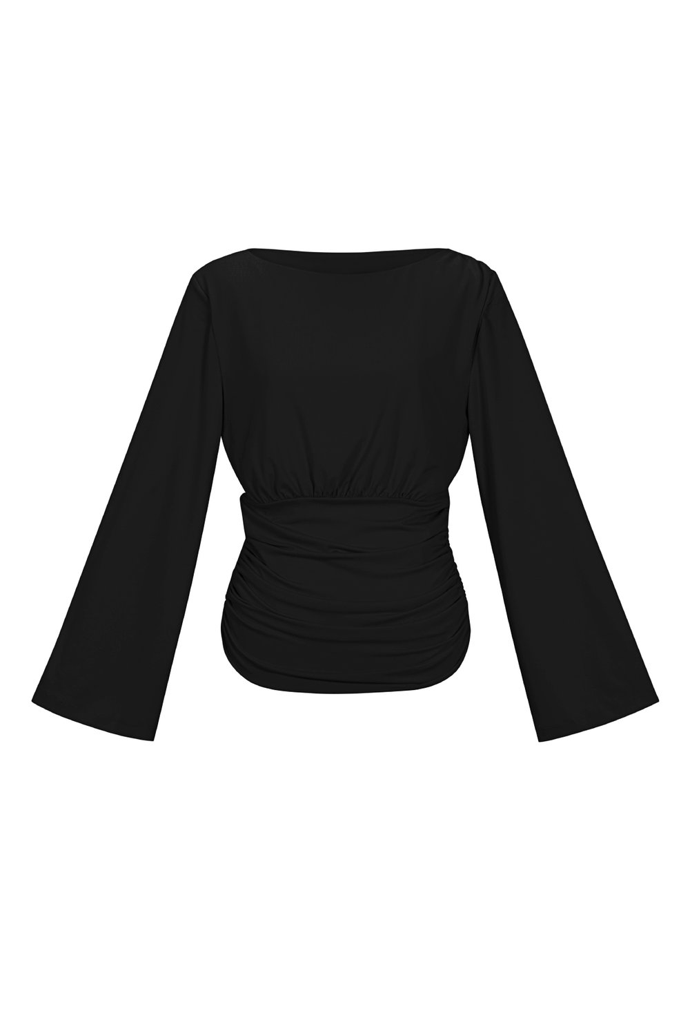 Woven Polyester Fiber Women's Long Sleeve Top Elegant Solid Color Fall/Winter