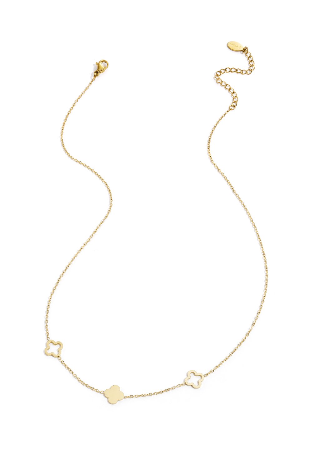 Necklace clovers  Gold Color Stainless Steel 