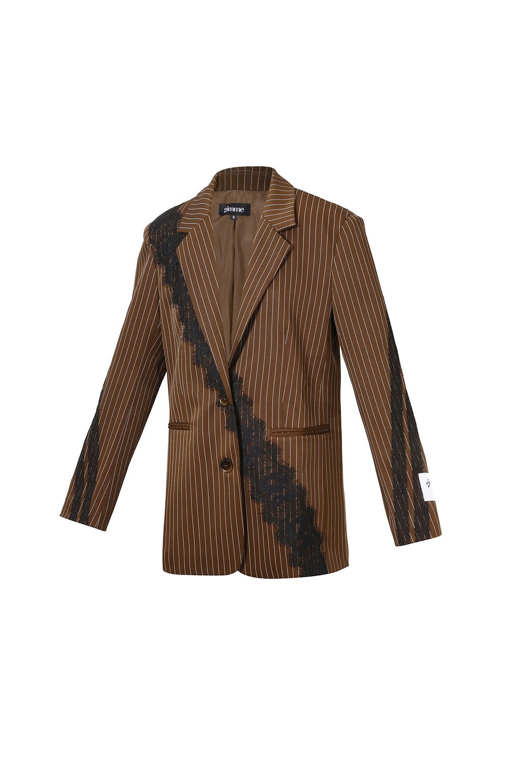 Tissu Polyester Fibre Ensemble de Costume Femme Élégant Rayures Panneau Dentelle h5Image2