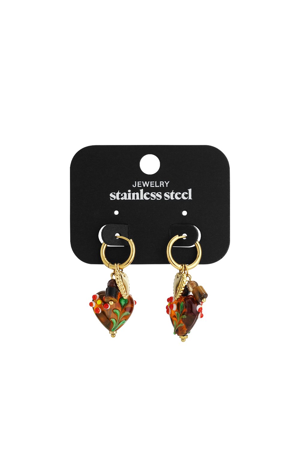 Boucles d'oreilles pendantes en acier inoxydable, style cœur, décontractées, simples et quotidiennes, bijoux pour femmes h5Image7