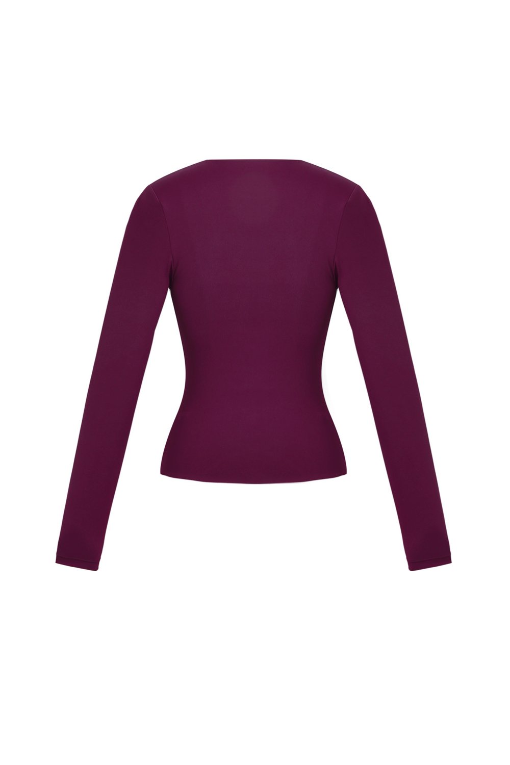 Camiseta de Manga Larga para Mujer de Nylon Tejido Básica Color Sólido Imagen3