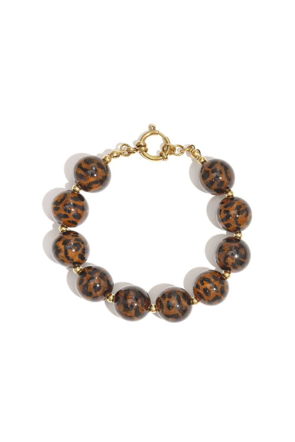 Braccialetti con perline in acrilico, stampa leopardata, casual, quotidiani, semplici, gioielli da donna-16mm