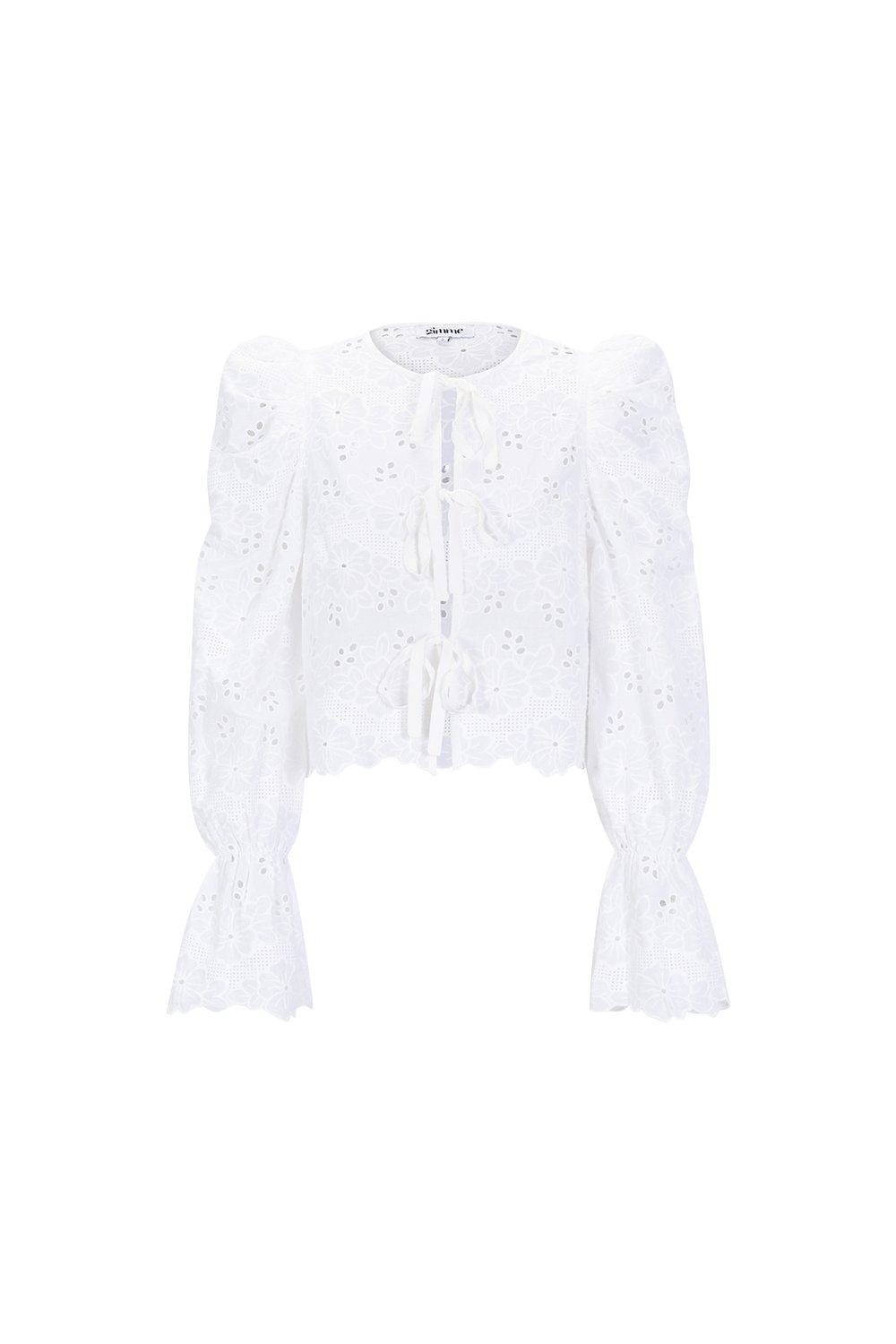 Cotton Woven Women's Long Sleeve Top Casual Cutout