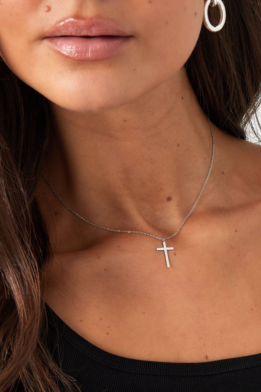 Necklace cross charm - Silver Color color Picture3