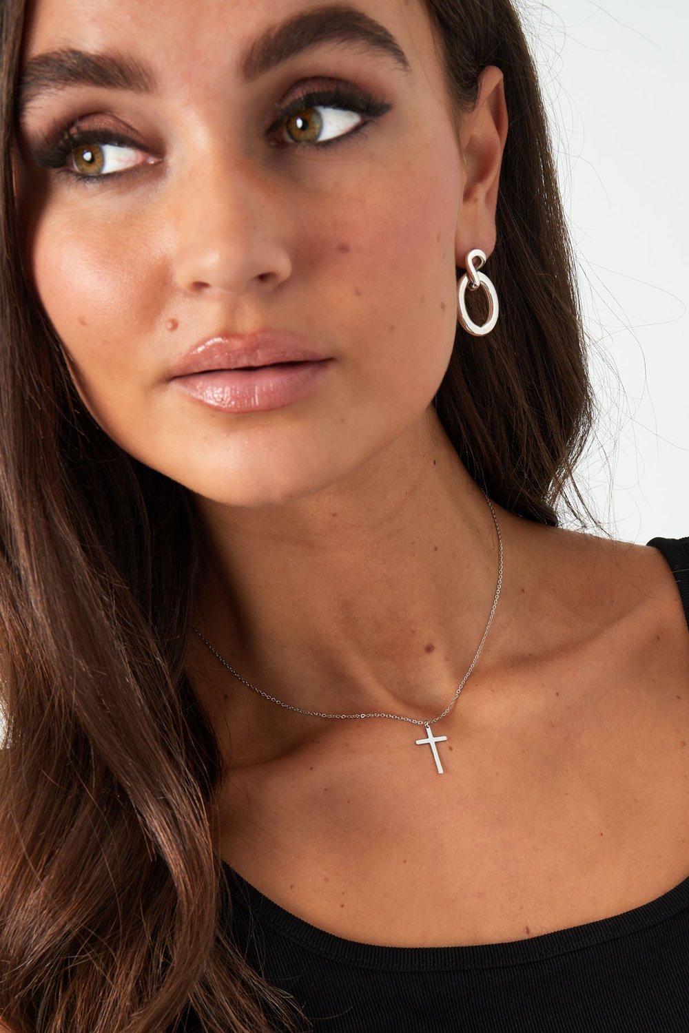 Necklace cross charm - Silver Color color Picture4