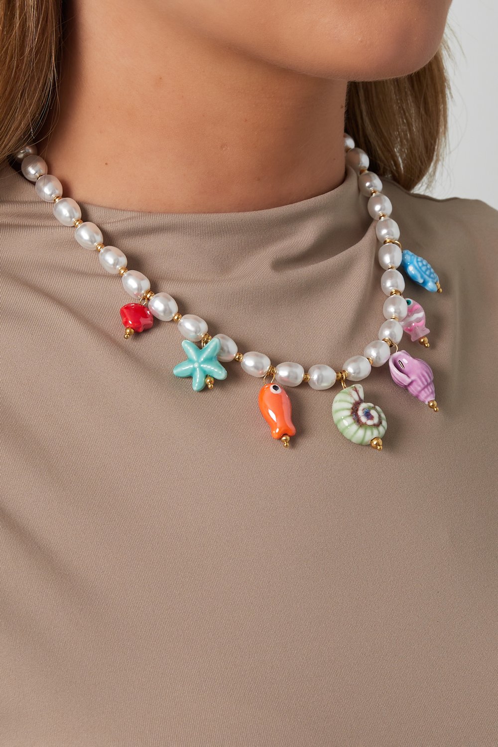 Imitation Pearl Beaded Necklaces Turtle Vacation Holiday/Beach Picture2