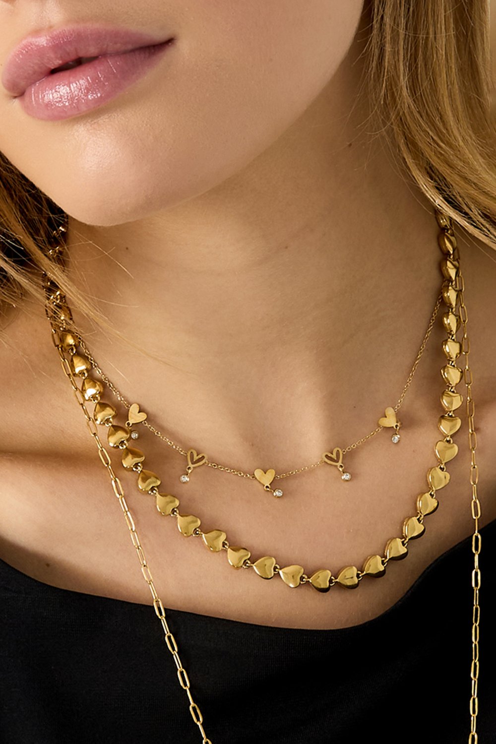 Edelstahl Kette Halsketten Herz Casual Täglich Einfache Serie frauen schmuck Bild3