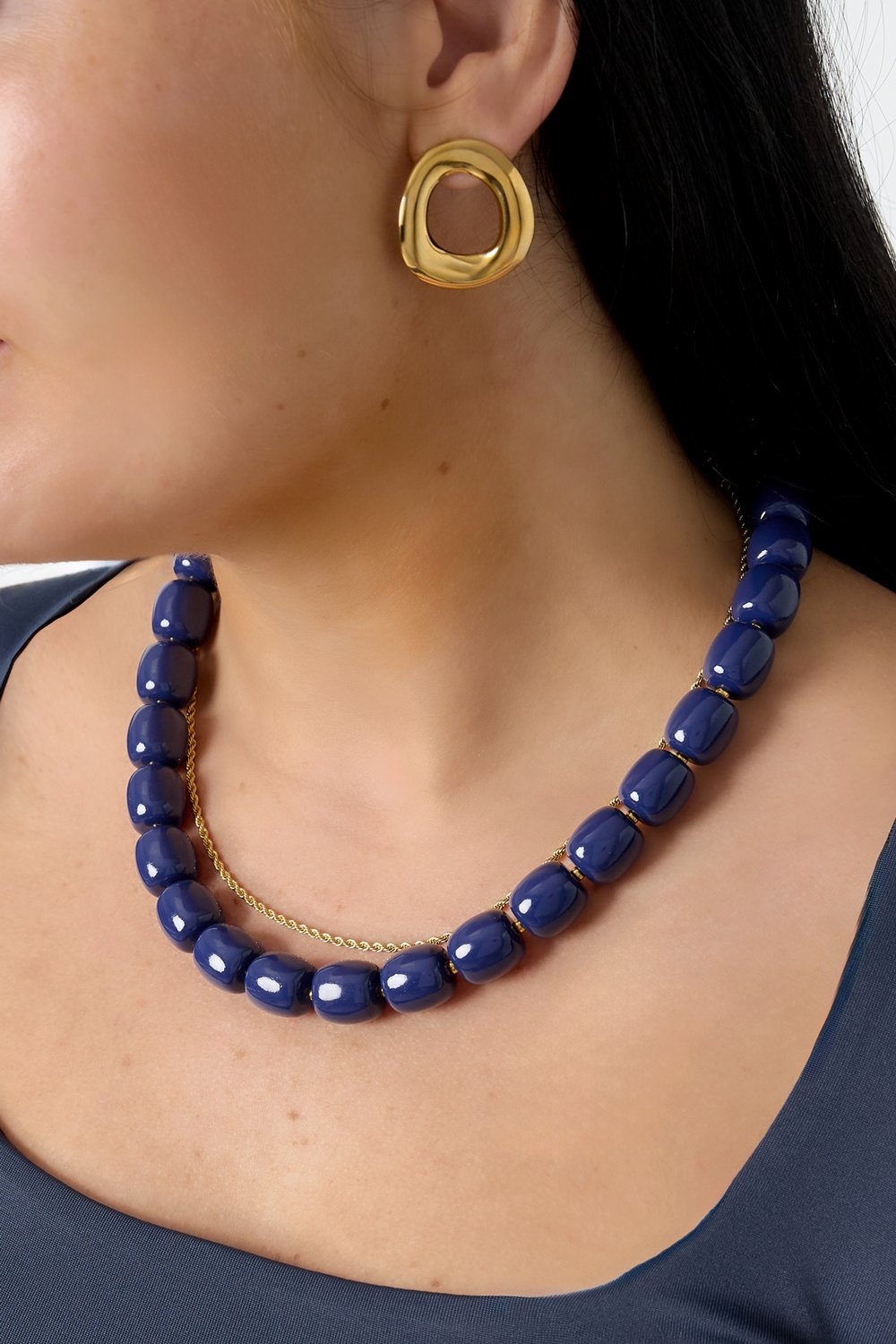 Akrilik Boncuklu Kolyeler Boncuklar Günlük Basit Seri Kadın Takıları Resim2