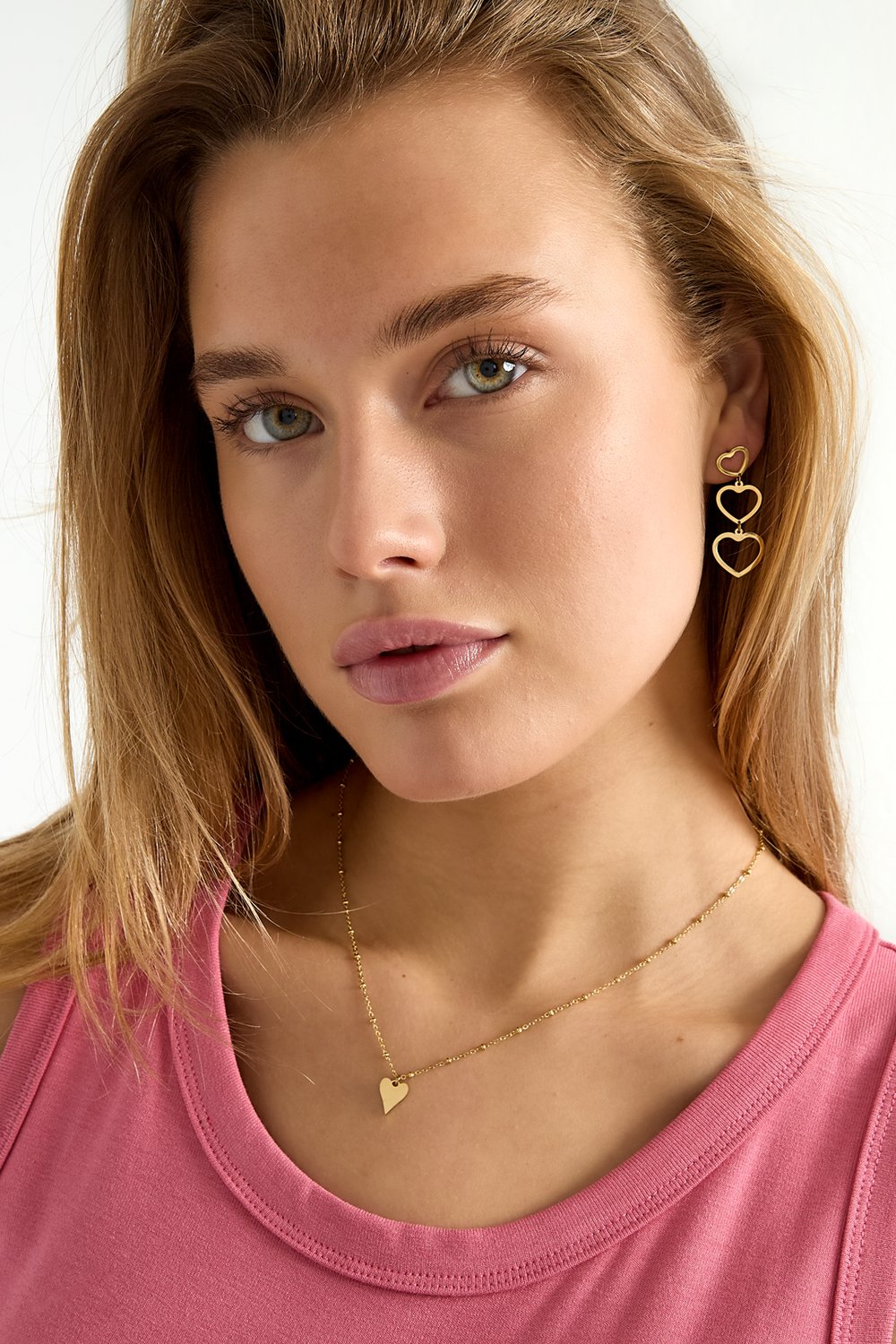 necklace with balls and heart charm Picture2