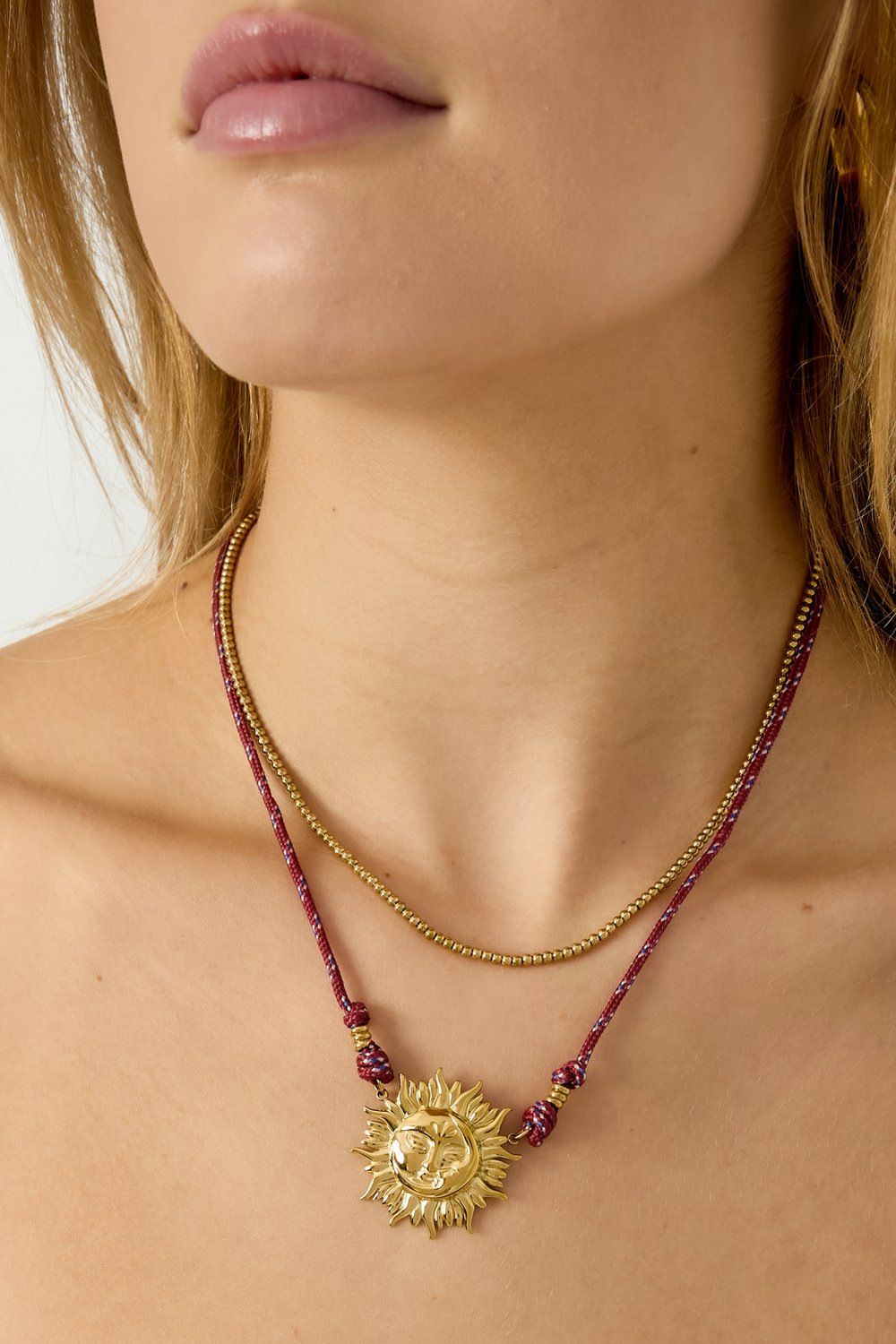 Collane con ciondolo in acciaio inossidabile, serie casual e semplice, gioielli da donna h5Immagine3