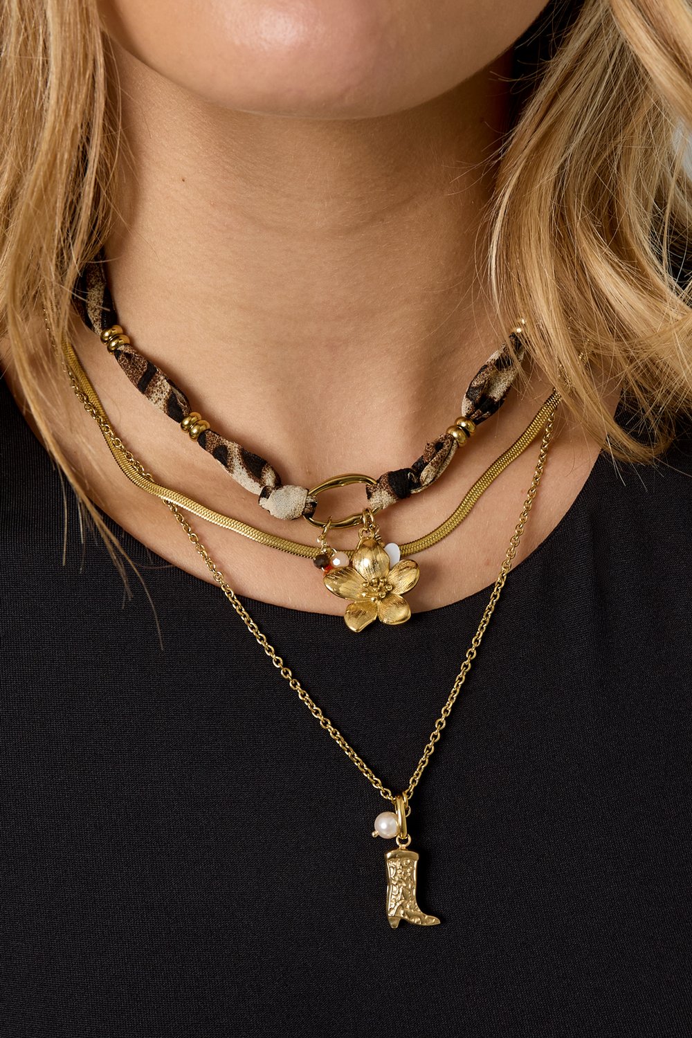 Colliers pendentifs Fleur Imprimé Léopard Décontracté Quotidien Simple Série Bijoux pour femmes h5Image3