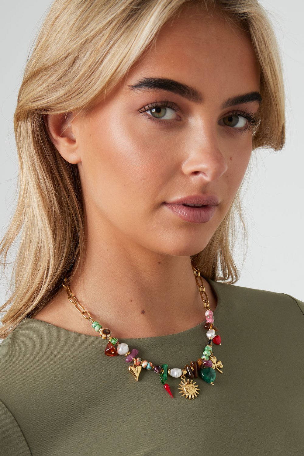 Colliers de perles en forme de cœur et de soleil, style décontracté, style ethnique, pour femme h5Image2