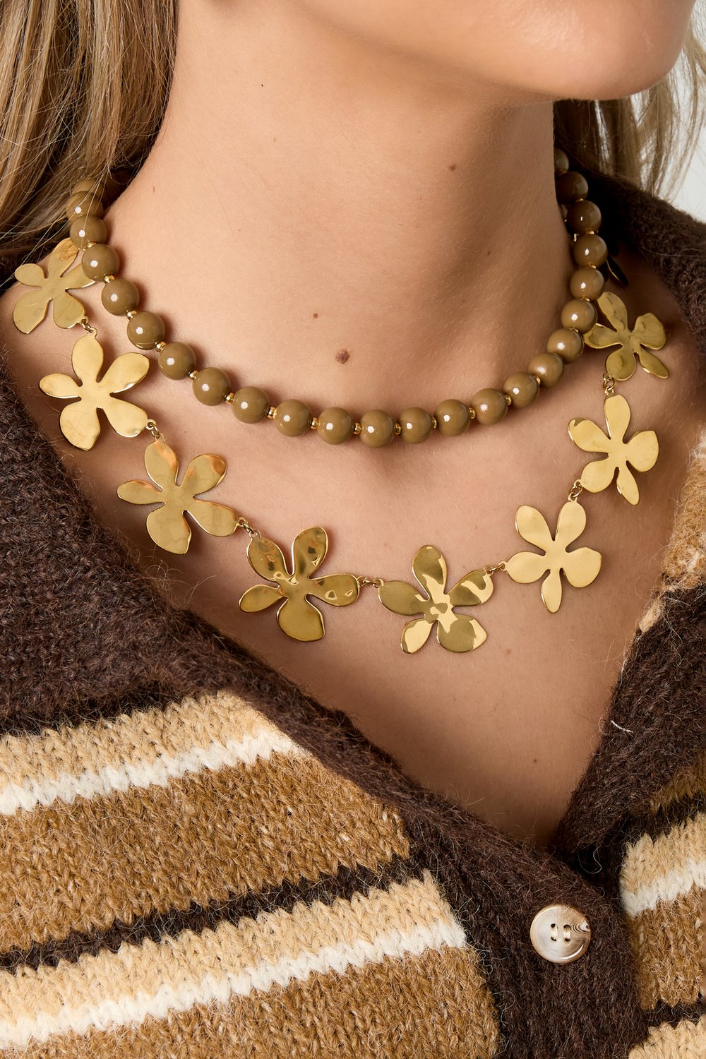 Stainless Steel Chain Necklaces Flower Casual Daily Simple Series Women's jewelry h5Picture2