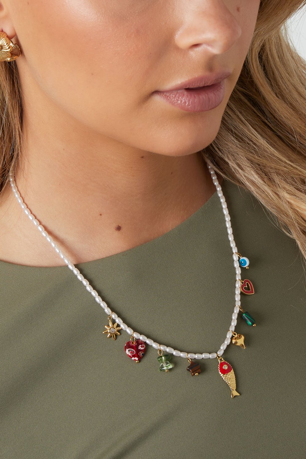 Colliers de perles en acier inoxydable Poisson Décontracté Vacances/Plage Série Romantique Bijoux pour femmes h5Image2