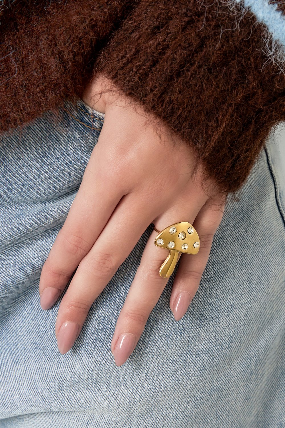 Anelli in acciaio inossidabile con dichiarazione, stile casual, quotidiano, semplice, da donna h5Immagine2