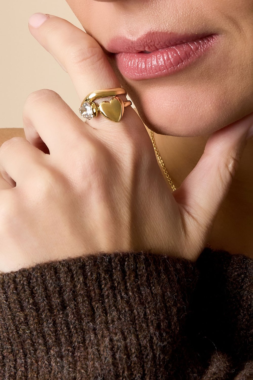 Edelstahl Edelstein Ringe Herz Casual Täglich Einfache Serie frauen schmuck Bild3