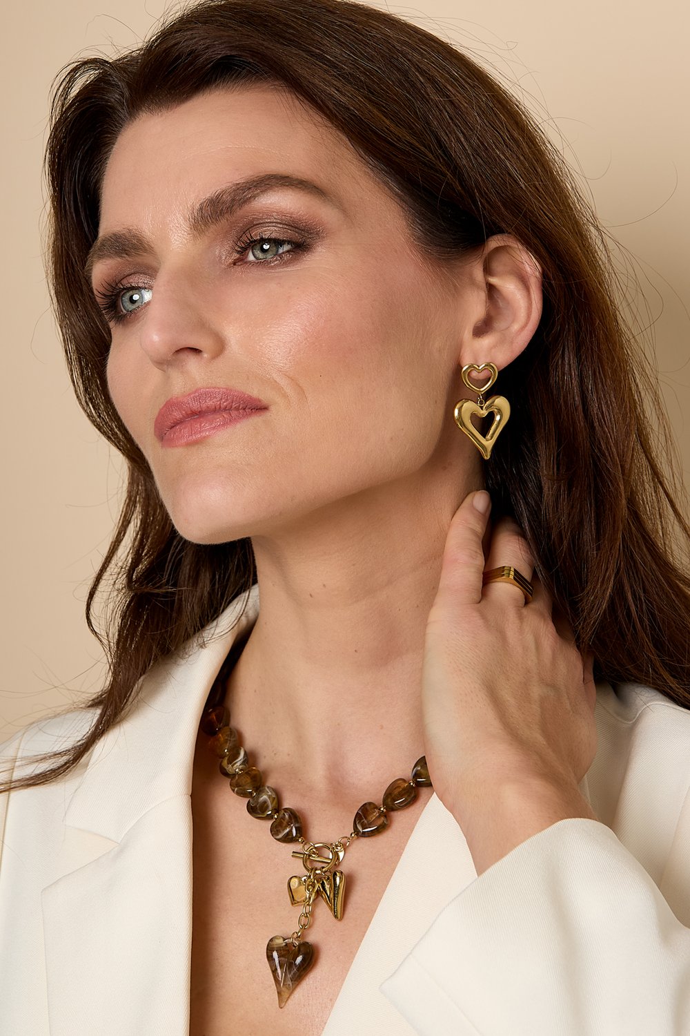 Oorbellen met hartjes, casual, dagelijks, eenvoudig, serie, damessieraden Afbeelding2