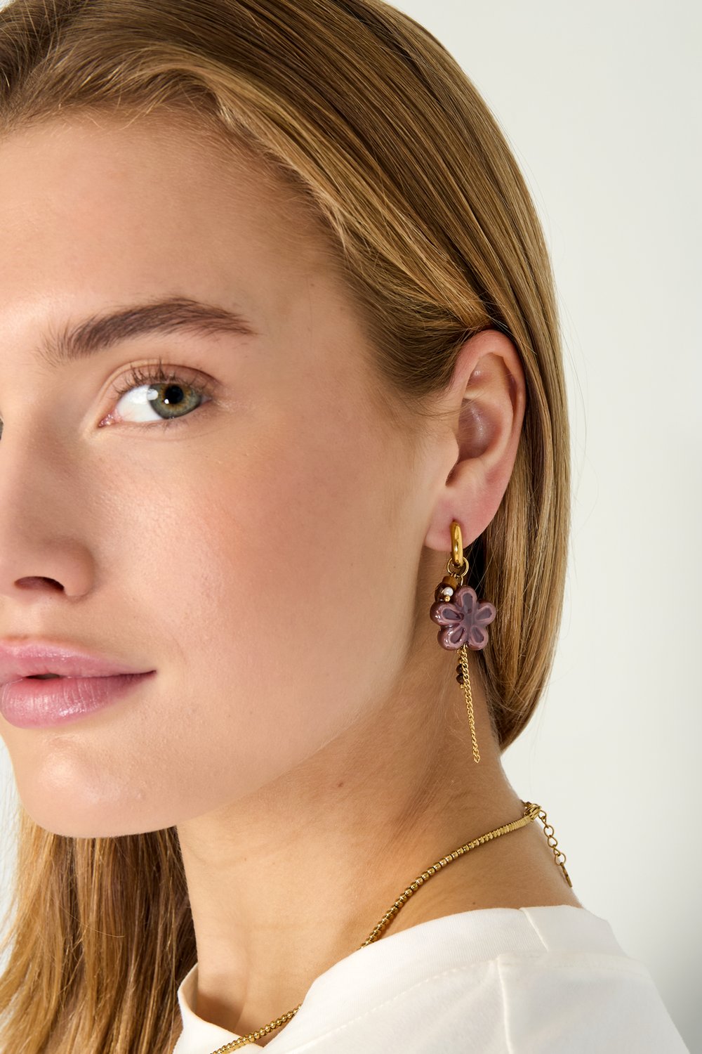 Stainless Steel Drop Earrings Flower Casual Daily Simple Series Women's jewelry Picture3