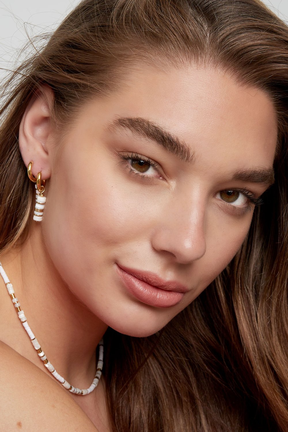 Earrings flat beads - Gold Color Stainless Steel Picture2