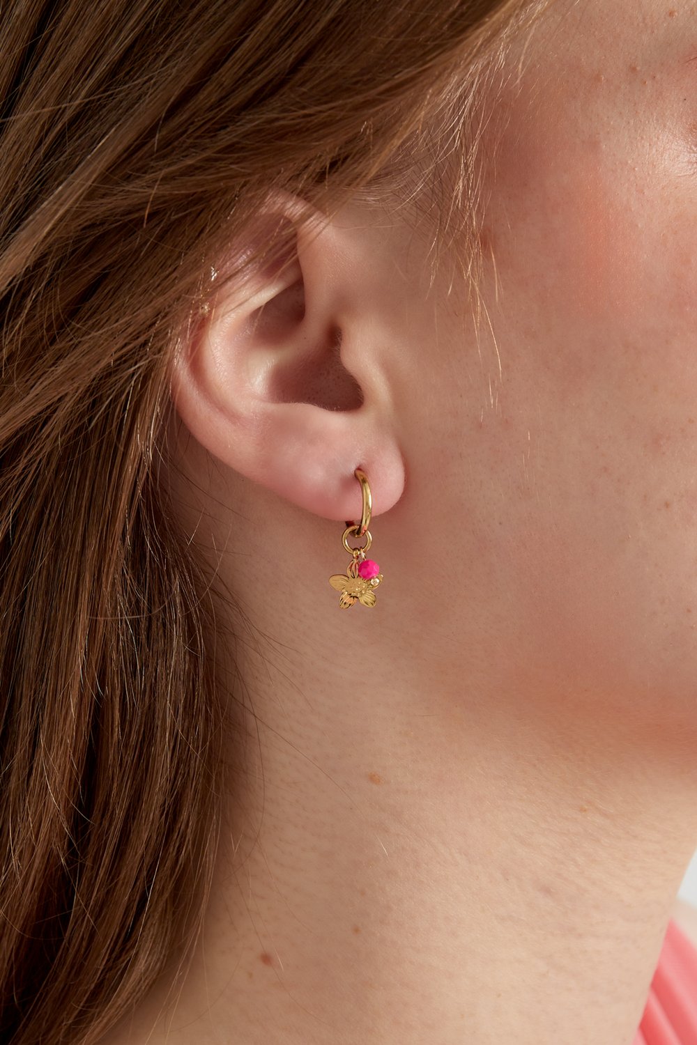 Perlenblüten-Ohrringe - Goldfarben Bild3