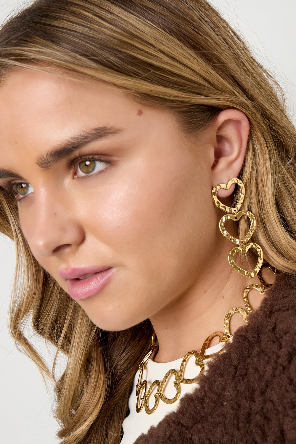 Oorbellen van roestvrij staal met hartjes, casual, dagelijks, eenvoudig, serie, damessieraden Afbeelding2