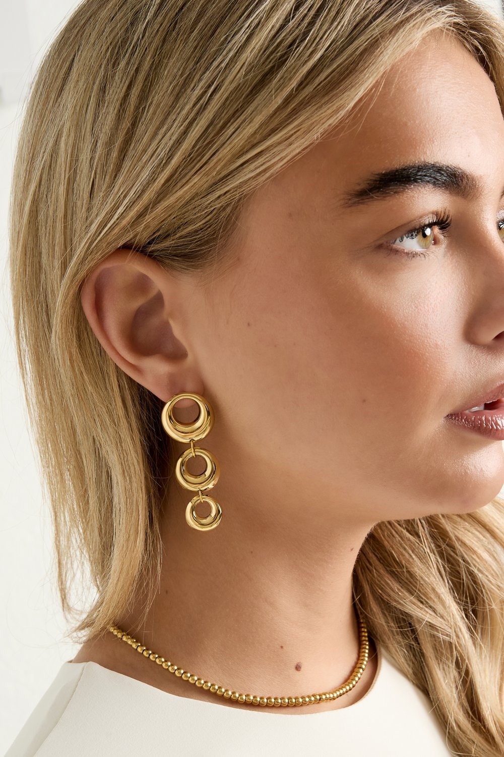 Stainless Steel Dangle Earrings circle Casual Daily Simple Series Women's jewelry Picture2