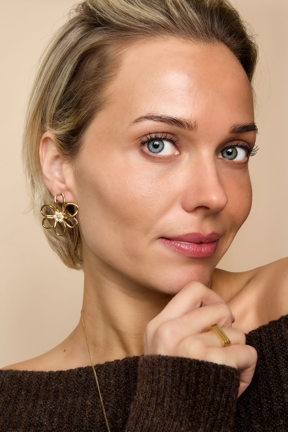 Stainless Steel Stud Earrings Flower Casual Daily Simple Series Women's jewelry h5Picture2