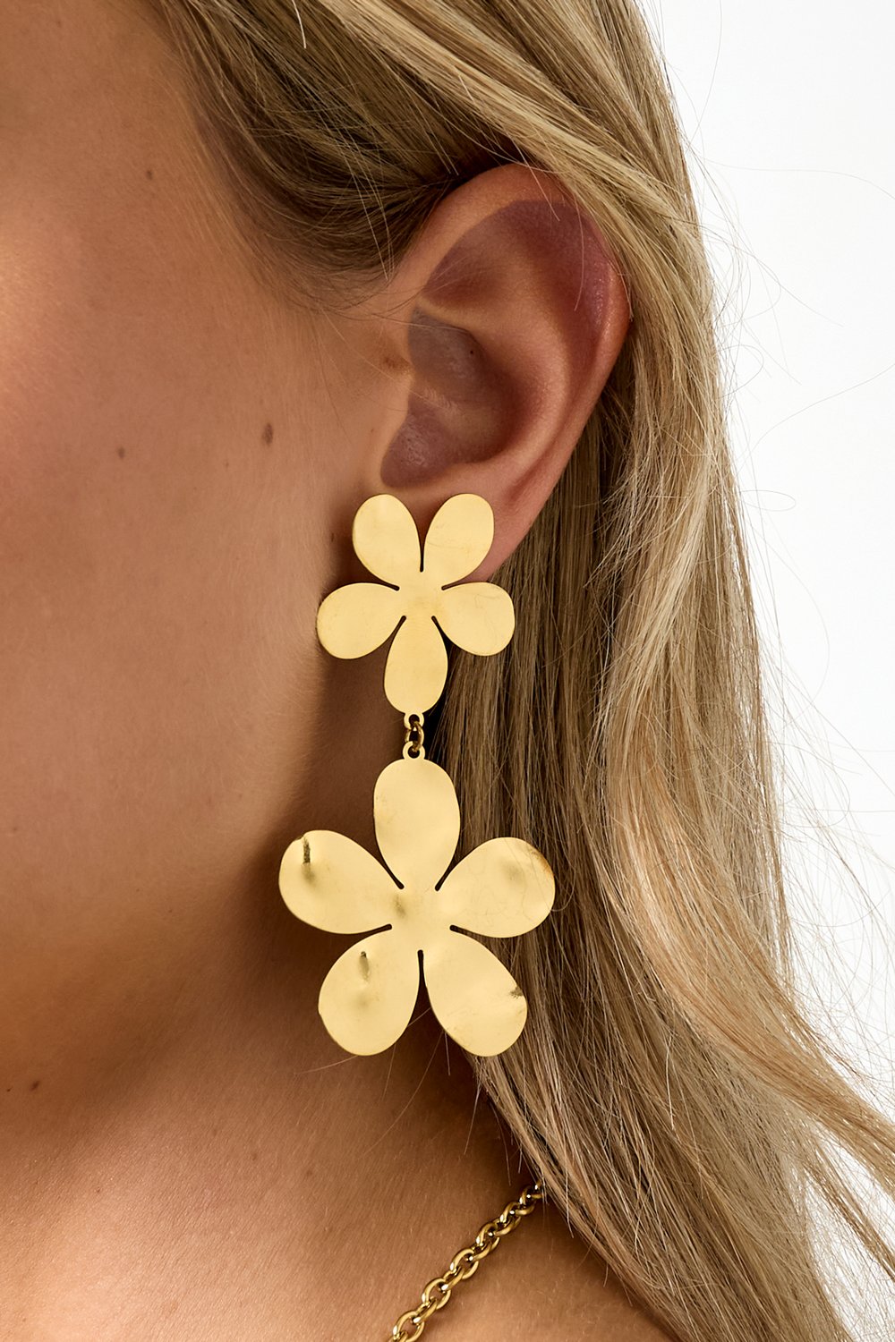 Stainless Steel Drop Earrings Flower Casual Daily Simple Series Women's jewelry h5Picture3