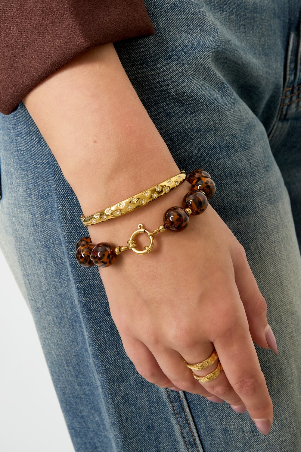 Acrylic Beaded Bracelets Beads Retro Daily Classic Series Women's jewelry-14mm h5Picture2