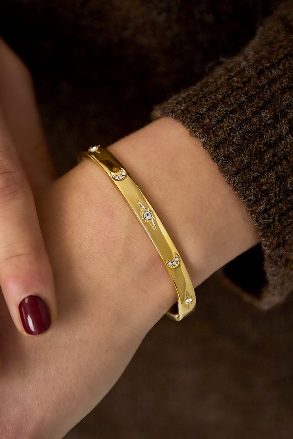 Stainless Steel Bangles Polka Dots Casual Daily Simple Series Women's jewelry Picture2